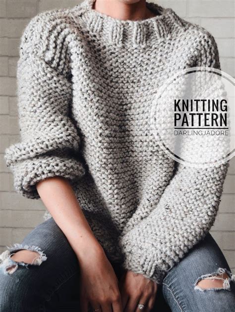 oversized chunky knit sweater pattern